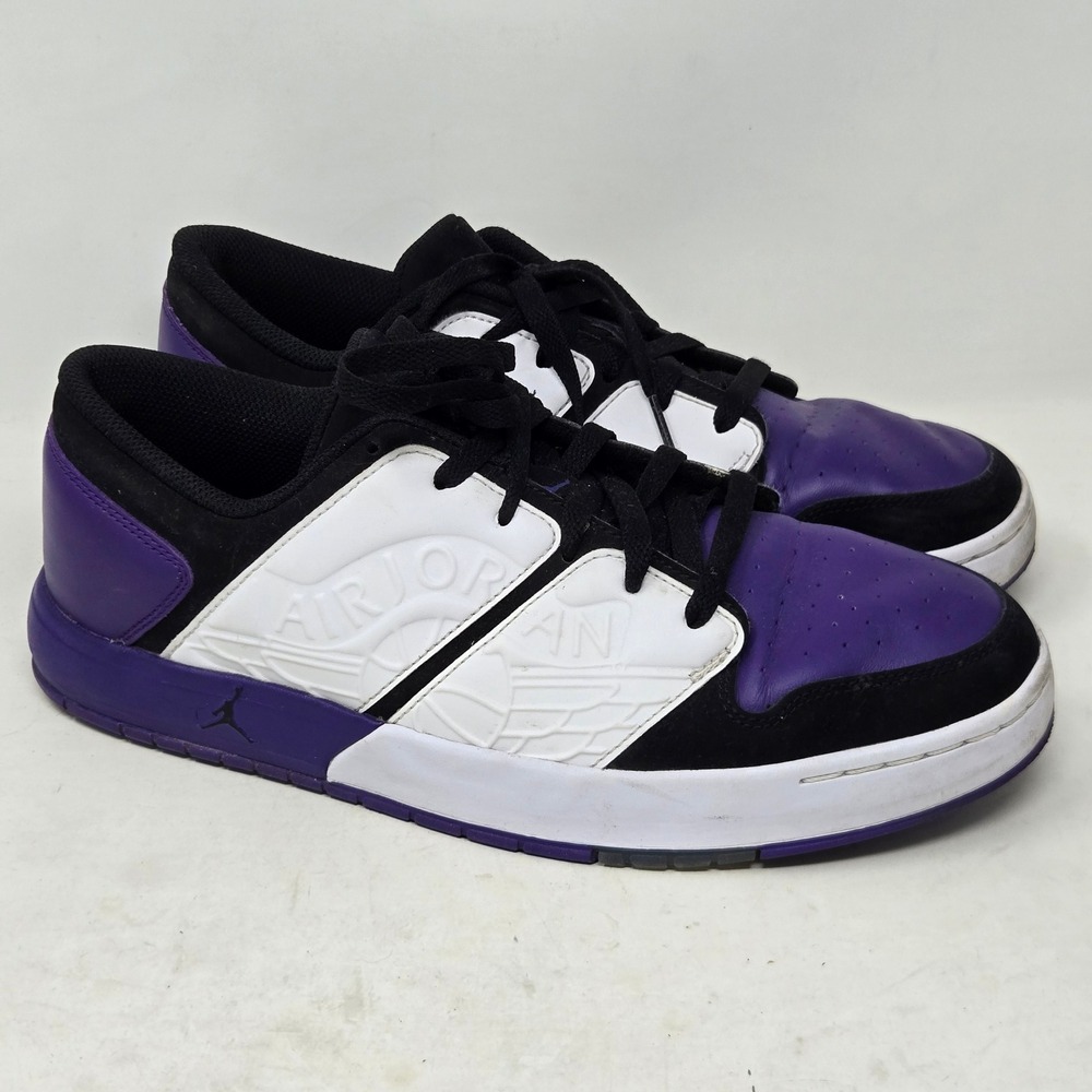 Jordan Nu Retro 1 Low Court Purple Black White DV5141-105 Mens Size 10